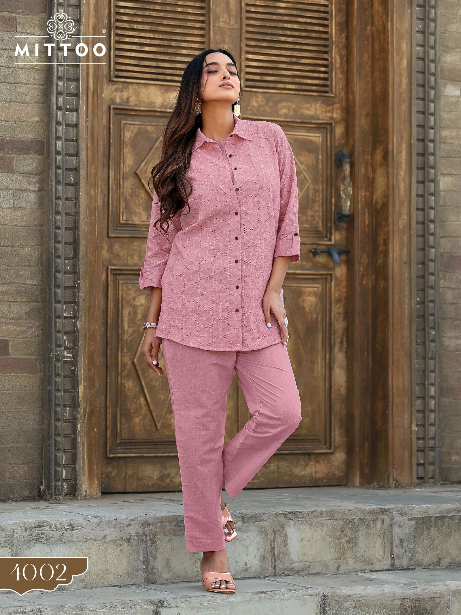 Veena By Mittoo Shifli Cotton Fancy Western Ladies Top With Bottom Wholesale Online